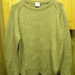 Columbia men’s tan ribbed knit crewneck sweater / size M